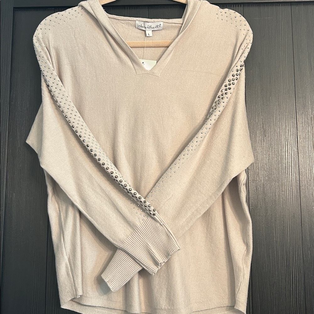 KEREN hart Gray V-Neck Sweater